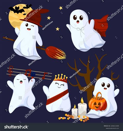 Cute Halloween Ghost Casper Vector Stock Vector (Royalty Free ...