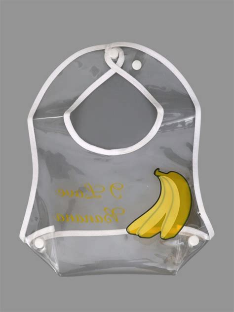Clear Waterproof Baby Bib with Banana Print Clear Waterproof Baby Bib ...