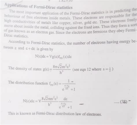 Application of fermi-dirac statistics - Solid state physics - Studocu