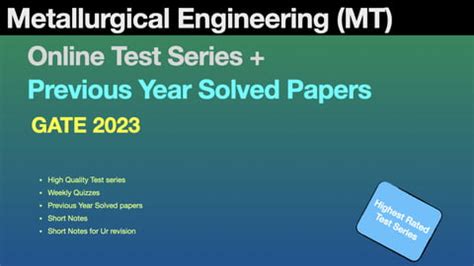 TestUrSelf Test Series + PYS | GATE 2023 Metallurgical Engg.