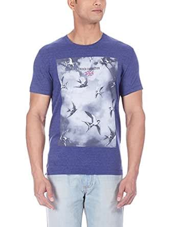 Buy French Connection Men's Crew Neck T-Shirt (Twilight Blue ...