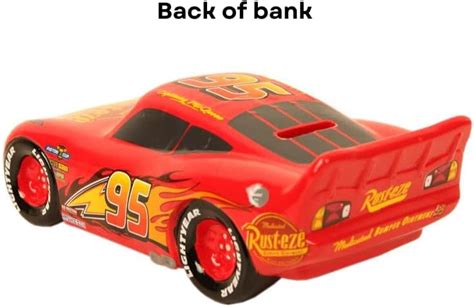 Buy Pixar Cars Lightning McQueen Piggy Bank – Kids Ceramic Coin Bank ...