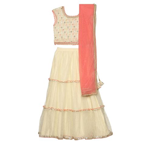 Buy BIBA GIRL EMBROIDERY RELAXED KID(KW5092_CREAM_3) at Amazon.in