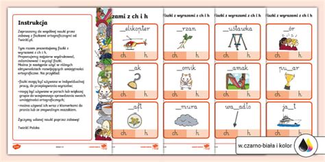Wyrazy z ch i h | Zdania z klamerkami | Ortografia i pisanie
