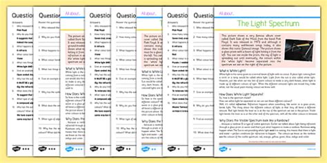 Ages 9-11 Science The Light Spectrum Differentiated Reading Comprehension