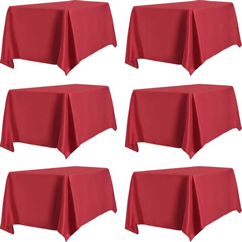 Amazon.com: PureFit 6 Pack Rectangle Red Table Cloths 60 x 126 Inch for ...