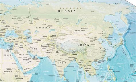 Asia Physical Map - Mapsof.Net