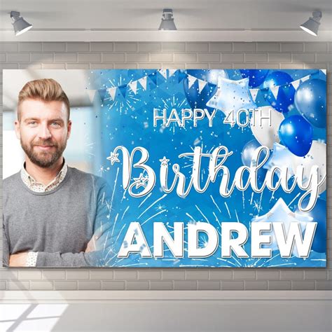 Buy Happy Birthday Backdrop Background Banner Photo Personalised Blue ...