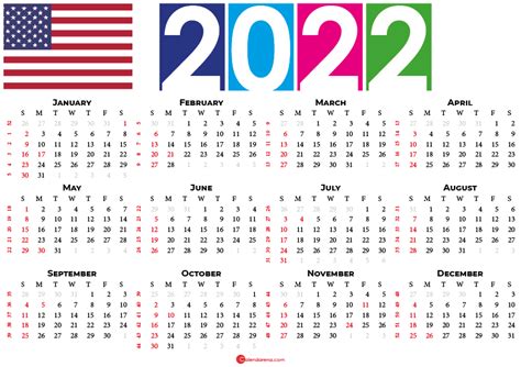 Calendario 2022 Usa Para Imprimir | Images and Photos finder
