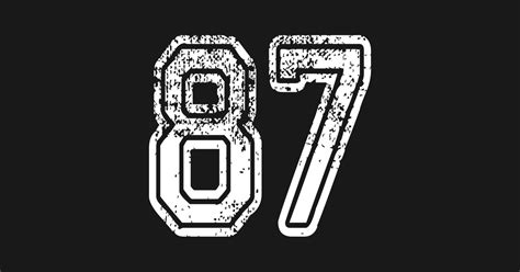 Number 87 Grungy in white - 87 - Posters and Art Prints | TeePublic