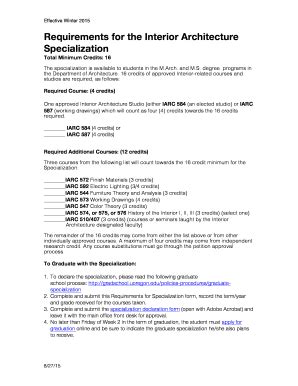 Fillable Online architecture uoregon Requirements for the Interior ...