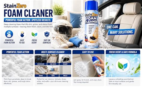 StainZero Foaming Interior Cleaner 500ml | Powerful Foam Formula for ...