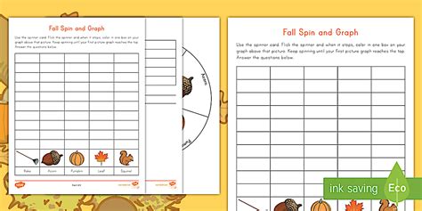 Fall Spin and Graph Worksheet / Worksheet