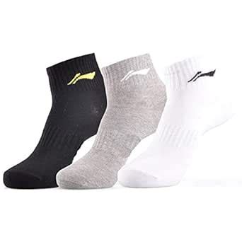 Li-Ning Badminton Socks, Pack of 3(Multi-Coloured) : Amazon.in ...