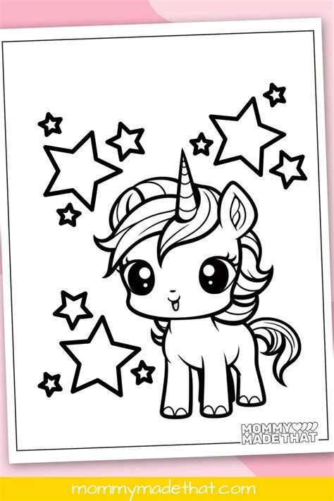 Baby Unicorn Coloring Pages