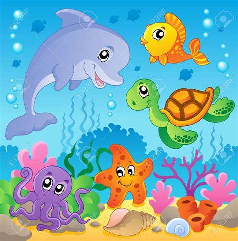 Sea Animals Clipart Cartoon