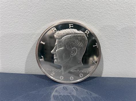 2000 Kennedy Giant Silver Round Half Troy Pound Pure/Fine Silver 6 oz ...