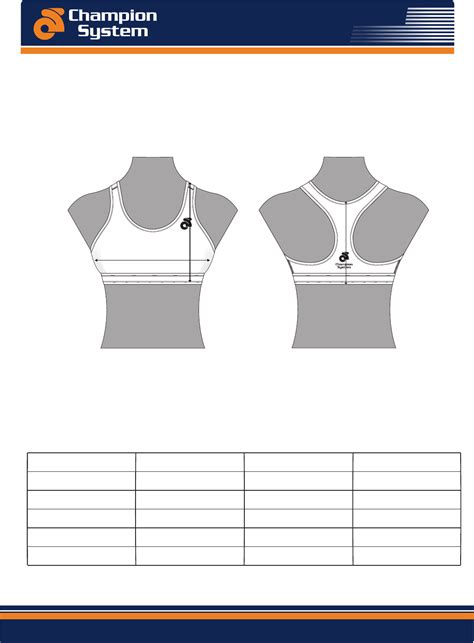 Sport Bra Size Chart - Edit, Fill, Sign Online | Handypdf