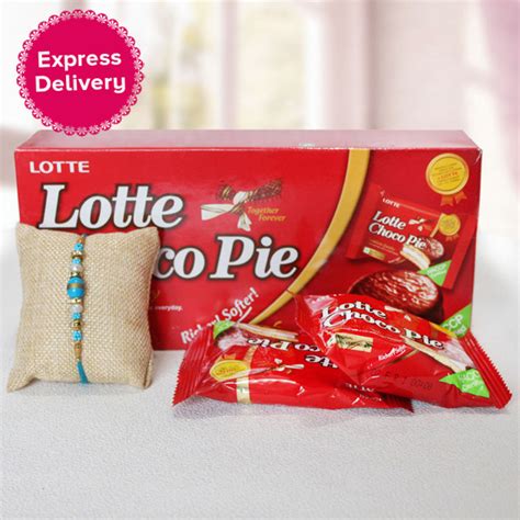 Send Lotte Choco Pie with Rakhi Online - PREXRK203RKH18 | Giftalove