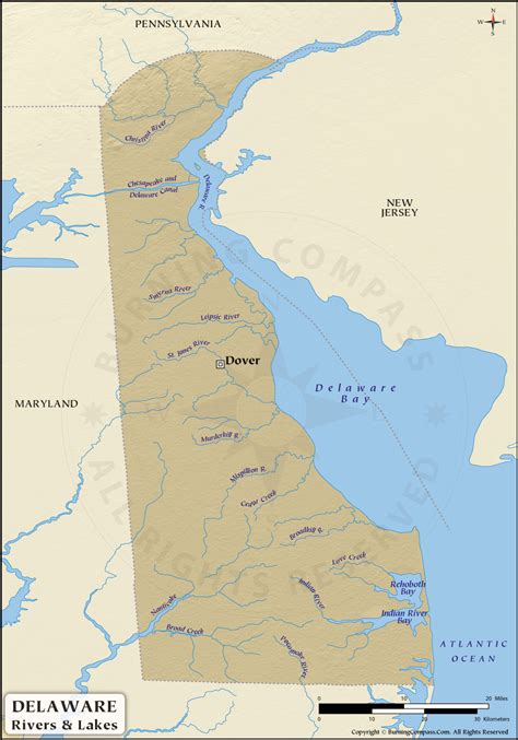 Delaware River Map, Delaware Rivers and Lakes