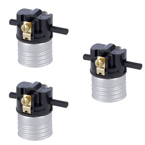 EFINEHOME 3 Pack Push Thru On/Off Lamp Socket, Medium Base E26 Socket ...