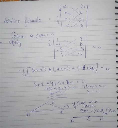 if (1,2),(-1,b),(-3,-4) are collinear then b = - Brainly.in