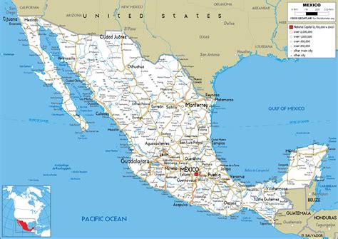 Large size Road Map of Mexico - Worldometer