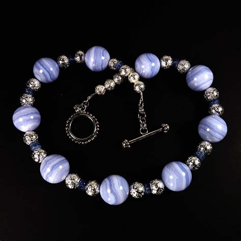 Stunning Blue Lace Agate Necklace at 1stDibs