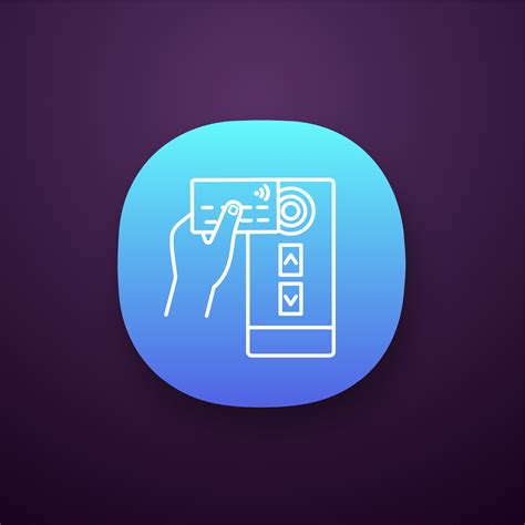NFC credit card reader app icon. NFC public transport payment. UI UX ...