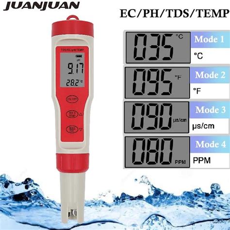 Jual 4in1 PH TDS EC TEMP Alat Ukur Kualitas Air Hidroponik Kolam ...
