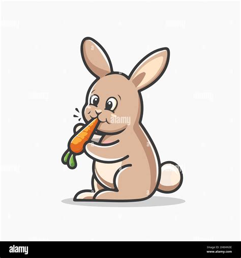 Rabbit eating carrot Vector Illustration Stock Vector Image & Art - Alamy