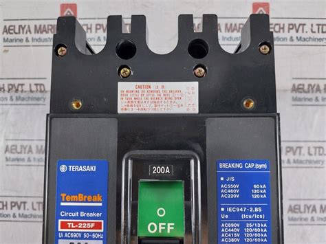 Terasaki Electric Tl-225F Current Limiting Circuit Breaker Shunt Trip ...