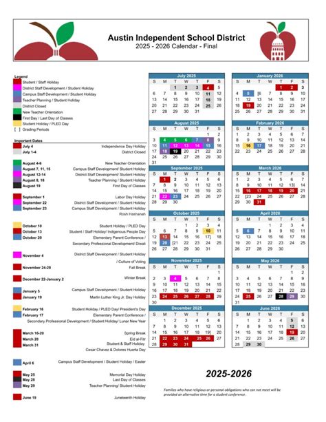Austin ISD Schools Calendar 25-26 [PDF] - EduCounty
