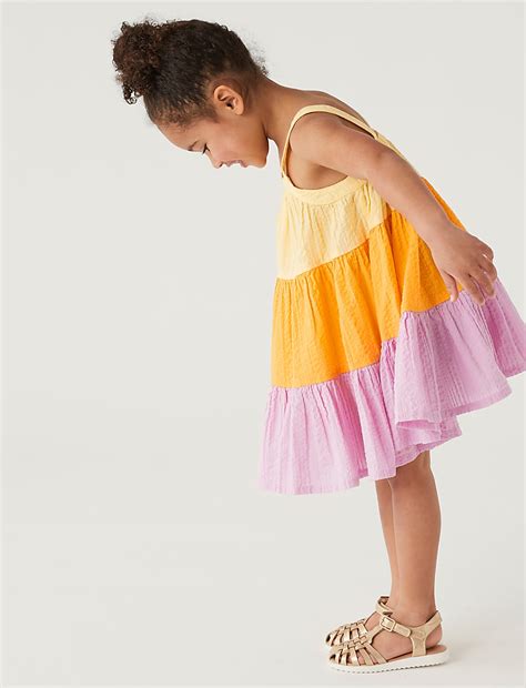 Buy Pure Cotton Colour Block Dress at Marks & Spencer