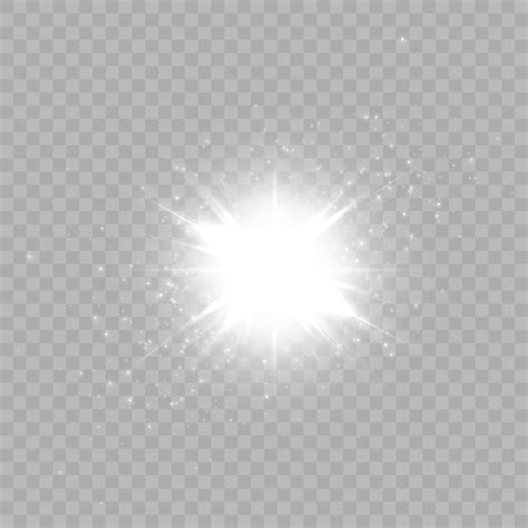 Bright light effect with rays and highlights for vector illustration ...