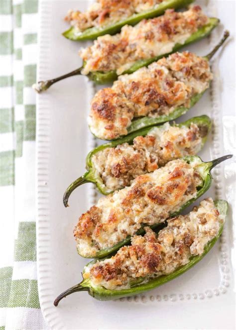 Sausage Stuffed Jalapenos {+VIDEO} | Lil' Luna