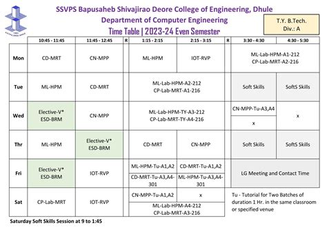 Computer Engineering Timetable / Academic Calendar