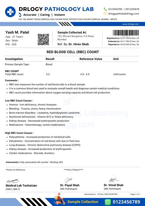Red Blood Cell (RBC) Count Report Format: 10 Key Guidelines, PDF & Example | Drlogy