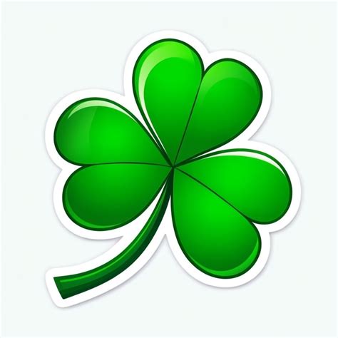 Vibrant Four-Leaf Shamrock Sticker for St. Patrick's Day Celebration ...
