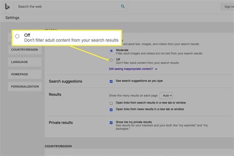 Bing Search Settings 的图像结果