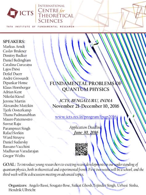 Fundamental Problems of Quantum Physics | ICTS