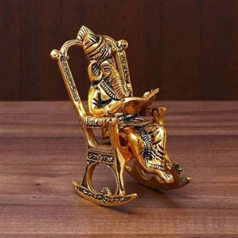 Sawcart Ganesha Sitting On Swinging Rocking Chair Reading India | Ubuy