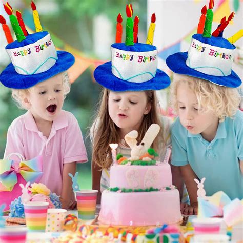 Happy Birthday Hat,Plush Happy Birthday Cake Hat with Multicolor ...