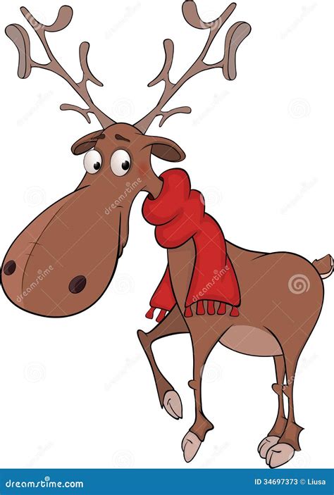 Christmas deer cartoon stock vector. Illustration of wildlife - 34697373