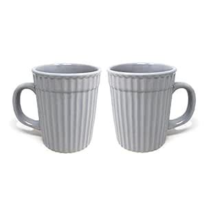 Buy The Earth Store Grey Frontier Coffee Mug Set of 2 Ceramic Tea Mugs ...