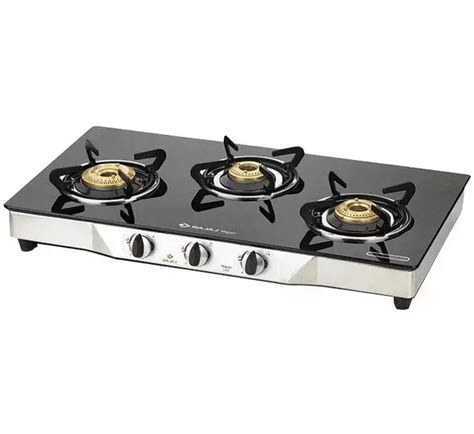 Buy BAJAJ Majesty CGX3 Eco Glass Stainless Steel Manual Gas Stove (3 ...