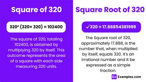 Square & Square Root of 320 - Examples, Methods, Calculation