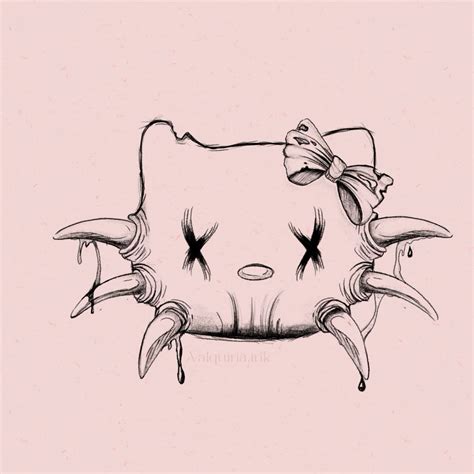 Creepy hello kitty tattoo disign – Artofit