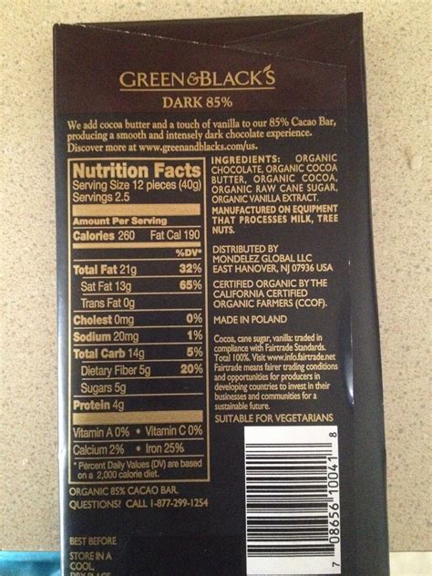 Coco Dark Chocolate Nutrition Facts at Lachlan Legge blog
