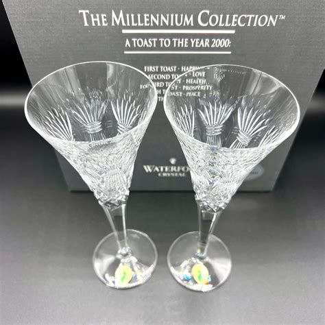 Waterford Crystal Champagne Flutes, the Millennium Collection Yr2000 ...